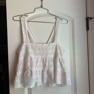 Forever 21 Eyelet Laced Peplum Top